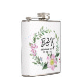 Hunde Rose Wasserfarben Wreath Flachmann (Rechts)