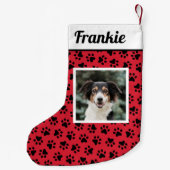 Hunde Rot und Schwarz Drucke Benutzerdefiniertes F Kleiner Weihnachtsstrumpf (Rückseite)