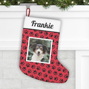 Hunde Rot und Schwarz Drucke Benutzerdefiniertes F Kleiner Weihnachtsstrumpf