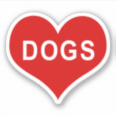 HUNDE Rote Liebe Herz Vinyl Sticker (Vorderseite)