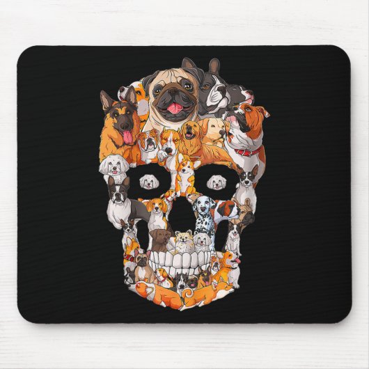 Hunde Schädel Hunde Paw Lover Halloween Hunde Skel Mousepad (Vorne)