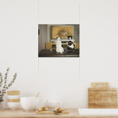 Hunde schauen Hundegericht mit Essen im Fernsehen Poster (Küche)