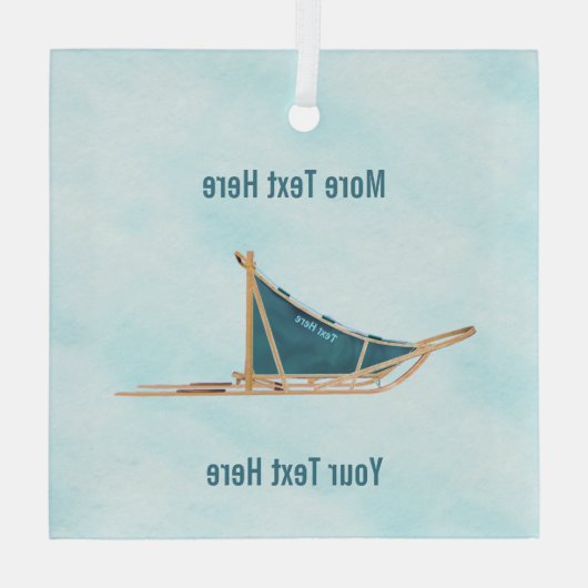 Hunde schelten auf Schnee Ornament Aus Glas (Rückseite)