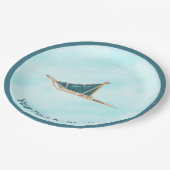 Hunde schelten auf Schnee Pappteller (Schrägansicht)