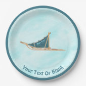 Hunde schelten auf Schnee Pappteller (Vorderseite)