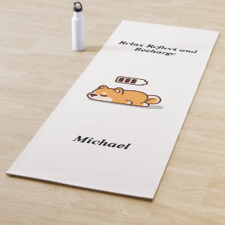 Hunde schlafende Batterie laden Power Energie Spaß Yogamatte