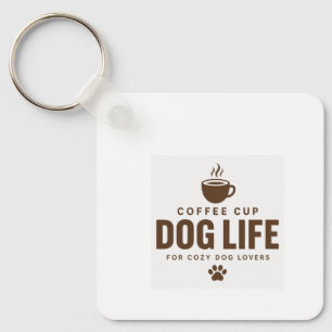 Hunde-Schlüsselanhänger mit Kaffeetasse für Hunde- Schlüsselanhänger