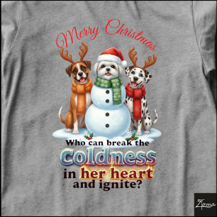 Hunde Schneemann Weihnachten Freunde Geweihe Schal Tri-Blend Shirt