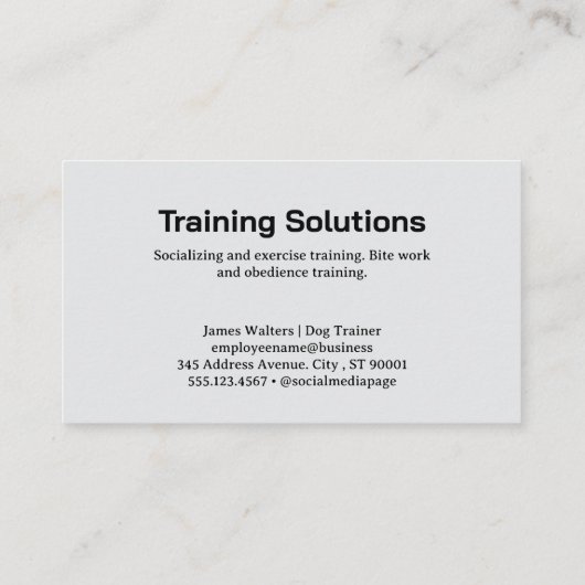 Hunde-Schulung Visitenkarte (Rückseite)