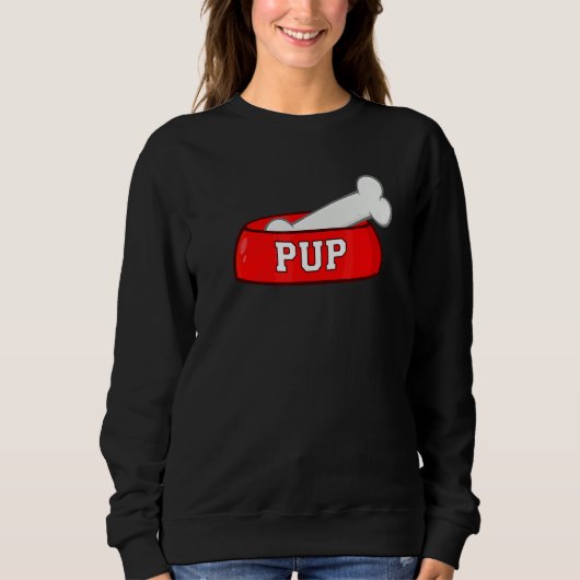 Hunde-Schüssel mit Hundeknochen Sweatshirt (Vorderseite)