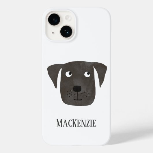 Hunde Schwarz Labrador Retriever Personalisiert Case-Mate iPhone Hülle (Rückseite)