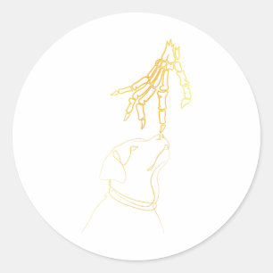 Hunde schwarz Lover Skeleton Hand Funny Halloween  Runder Aufkleber