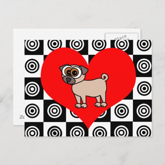 Hunde - Schwarz, Rot, Weiße Postkarte (Vorne/Hinten)