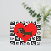 Hunde - Schwarz, Rot, Weiße Postkarte (Stehend Vorderseite)