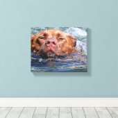Hunde schwimmen leinwanddruck (Insitu (Holzboden))