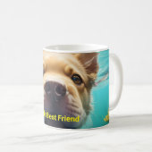 Hunde Schwimmen mit Blume Kaffeetasse (VorderseiteRechts)