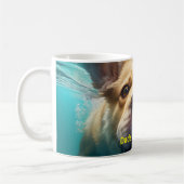 Hunde Schwimmen mit Blume Kaffeetasse (Links)