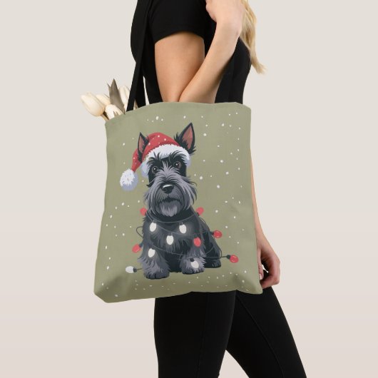 Hunde Scottie Scottish Terrier Christmas Dog Mama Tasche (Von Nahem)