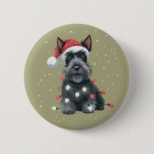 Hunde Scottie Scottish Terrier Weihnachten Hundema Button
