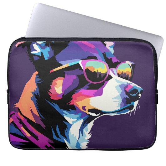 Hunde sehen Pop Art Laptopschutzhülle (Vorderseite)