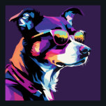 Hunde sehen Pop Art Poster<br><div class="desc">Hundekopf gezeichnet mit WPAP Art Style,  Pop Art Illustration</div>