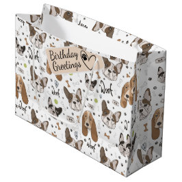 Hunde sehen sich Knochen und Klauen nahtlos gegenü Große Geschenktüte