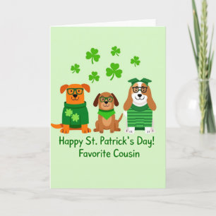 Hunde-Shamrock-Glitter-Texturkarte Karte