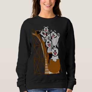 Hunde sibirischer Husky-Hunde fahren mit einem Rol Sweatshirt