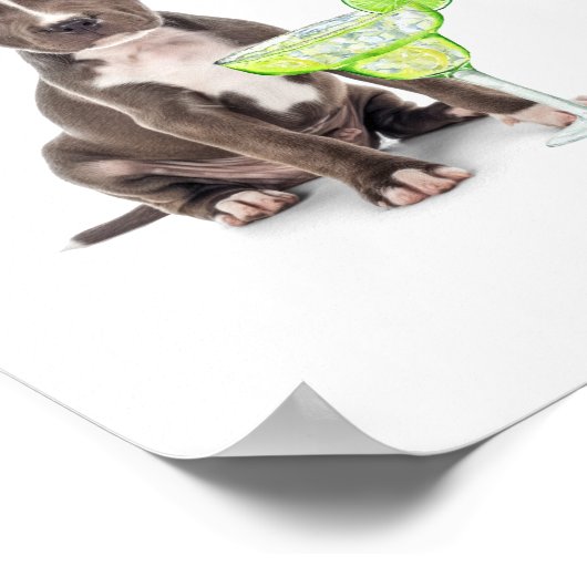 Hunde-Signatur-Drink Hochzeit Bar Drink Menü Poster (Ecke)