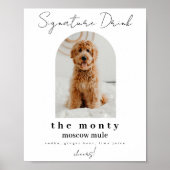 Hunde-Signatur-Drinks Hochzeitssignatur Poster (Vorne)