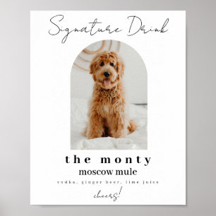 Hunde-Signatur-Drinks Hochzeitssignatur Poster