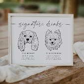 Hunde-Signatur-Getränke Hochzeitstiefel Bar-Zeiche Poster