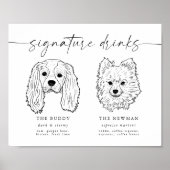 Hunde-Signatur-Getränke Hochzeitstiefel Bar-Zeiche Poster (Vorne)