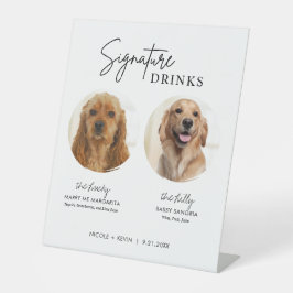 Hunde Signature Drinks Unterschreiben Hochzeitszei Sockelschild