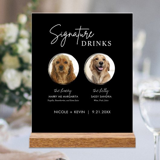 Hunde Signature Drinks Zeichen Hochzeit Bar akryll Acrylschild