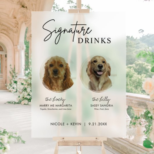 Hunde Signature Drinks Zeichen Hochzeit Bar akryll Acrylschild