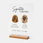 Hunde Signature Drinks Zeichen Hochzeit Bar akryll Acrylschild (Winkel)