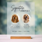 Hunde Signature Drinks Zeichen Hochzeit Bar akryll Acrylschild (Neutral)