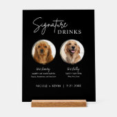 Hunde Signature Drinks Zeichen Hochzeit Bar akryll Acrylschild (Vorderseite)