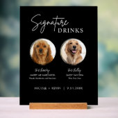 Hunde Signature Drinks Zeichen Hochzeit Bar akryll Acrylschild (Neutral)