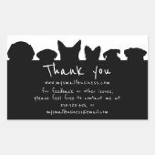 Hunde Silhouette Groomer Danke Rechteckiger Aufkleber (Vorderseite)