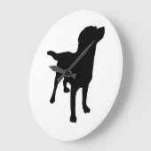 Hunde-Silhouette Große Wanduhr (Winkel)