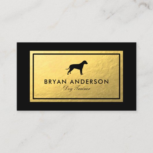 Hunde-Silhouette - Imitate Gold Foil Business Card Visitenkarte (Vorderseite)