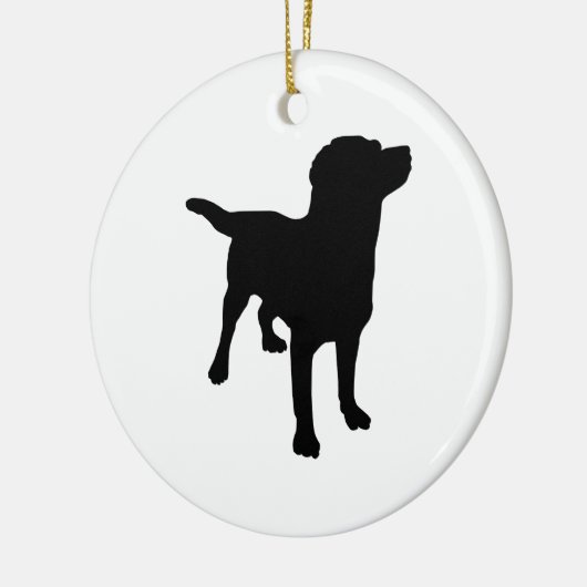 Hunde-Silhouette Keramik Ornament (Links)