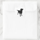 Hunde-Silhouette Quadratischer Aufkleber (Tasche)