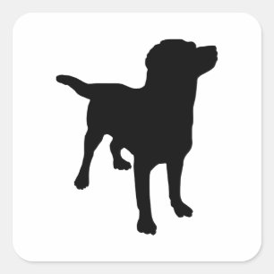 Hunde-Silhouette Quadratischer Aufkleber