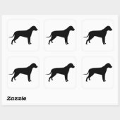 Hunde-Silhouette Quadratischer Aufkleber (Blatt)