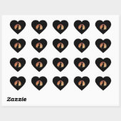 Hunde Silhouette Sunset Herz-Aufkleber (Blatt)