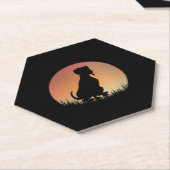 Hunde Silhouette Sunset Untersetzer (angewinkelt)