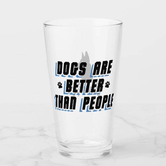 Hunde sind besser [blau/blau] glas (Vorderseite)